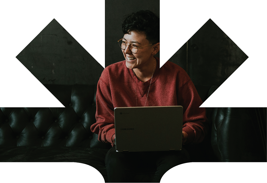 Happy person using AhaTherapy